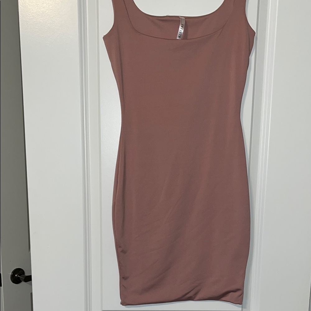 Pink Bodycon Mini Dress Scoop Neck Night Out